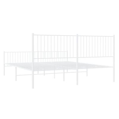 vidaXL Bedframe met hoofd- en voeteneinde metaal wit 200x200 cm