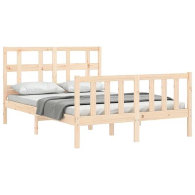 vidaXL Bedframe met hoofdbord massief hout