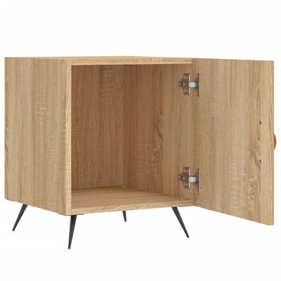 vidaXL Nachtkastjes 2 st 40x40x50 cm bewerkt hout sonoma eikenkleurig