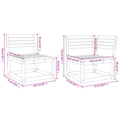 vidaXL 5-delige Loungeset geïmpregneerd grenenhout