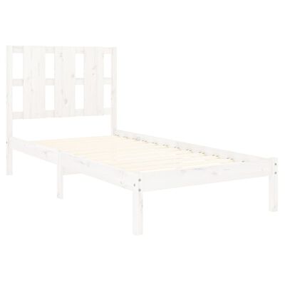 vidaXL Bedframe massief hout wit 75x190 cm