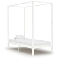 vidaXL Hemelbedframe massief grenenhout wit 90x200 cm