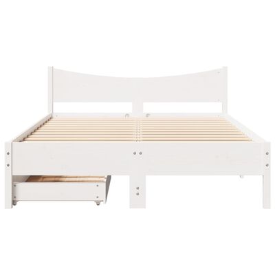 vidaXL Bedframe met lades massief grenenhout wit 160x200 cm