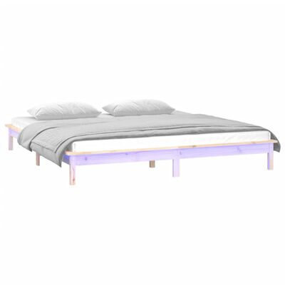 vidaXL Bedframe LED massief hout 120x200 cm