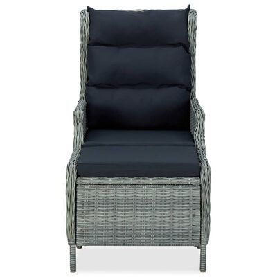 vidaXL 2-delige Loungeset met kussens poly rattan lichtgrijs