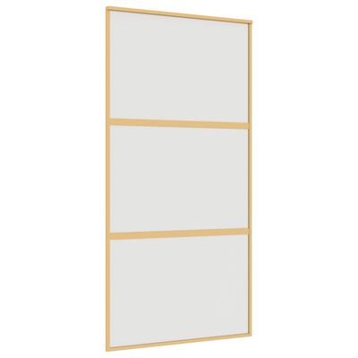 vidaXL Schuifdeur 102,5x205 cm mat ESG-glas en aluminium goudkleurig