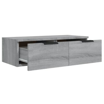 vidaXL Wandkasten 2 st 68x30x20 cm bewerkt hout grijs sonoma eiken