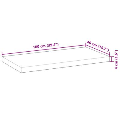 vidaXL Wastafelblad 100x40x4 cm onbehandeld massief acaciahout