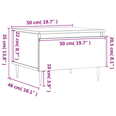 vidaXL Salontafels 2 st 50x46x35 cm bewerkt hout hoogglans wit