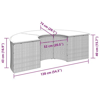 vidaXL Tuinvoetenbank met kussen poly rattan grijs