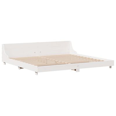 vidaXL Bedframe zonder matras massief grenenhout wit 180x200 cm