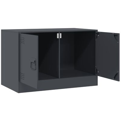 vidaXL Tv-meubel 67x39x44 cm staal antracietkleurig