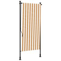 vidaXL Rolgordijn voor buiten 100x270 cm stof en staal oranje en wit