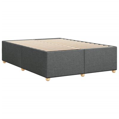 vidaXL Bedframe zonder matras stof donkergrijs 140x200 cm