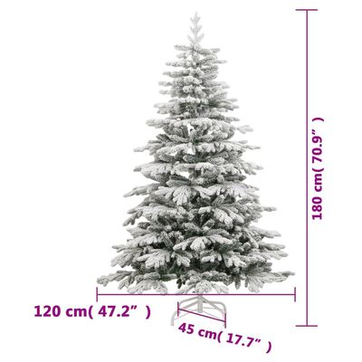 vidaXL Kunstkerstboom met scharnieren en sneeuw 180 cm