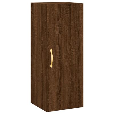 vidaXL Hoge kast 34,5x34x180 cm bewerkt hout bruin eikenkleur