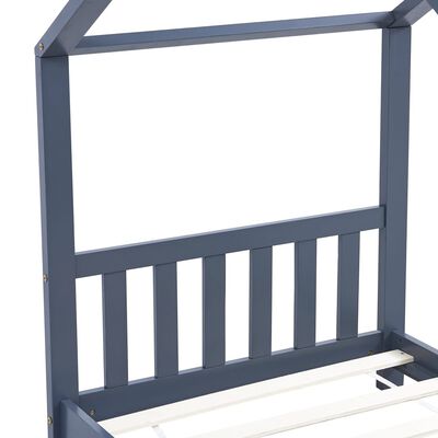 vidaXL Kinderbedframe massief grenenhout grijs 70x140 cm