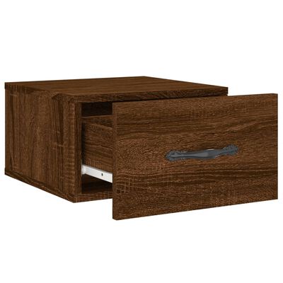 vidaXL Nachtkastjes 2 st wandgemonteerd 35x35x20 cm bruin eikenkleur