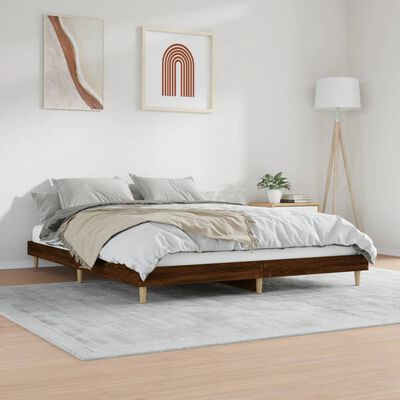 vidaXL Bedframe zonder matras bewerkt hout bruin eikenkleur 140x200 cm