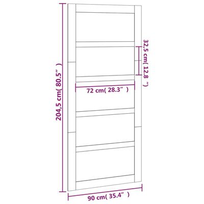 vidaXL Schuifdeur 90x1,8x204,5 cm massief grenenhout