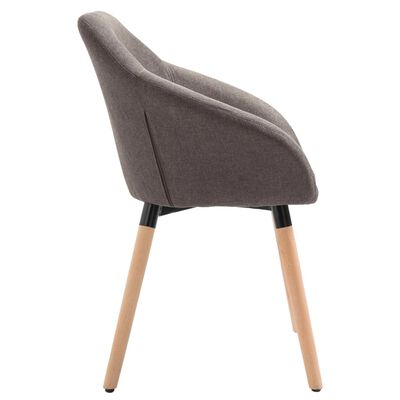 vidaXL Eetkamerstoelen 4 st draaibaar stof taupe