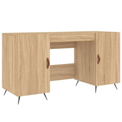 vidaXL Bureau 140x50x75 cm bewerkt hout sonoma eikenkleurig