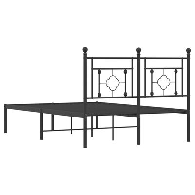 vidaXL Bedframe met hoofdbord metaal zwart 120x190 cm