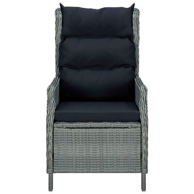 vidaXL 2-delige Loungeset met kussens poly rattan lichtgrijs