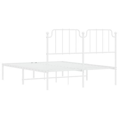 vidaXL Bedframe met hoofdbord metaal wit 140x190 cm