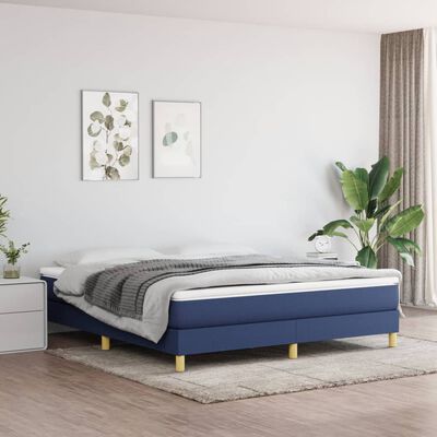 vidaXL Bedframe stof blauw 160x200 cm