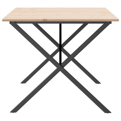 vidaXL Eettafel X-frame 180x90x75 cm massief grenenhout en gietijzer