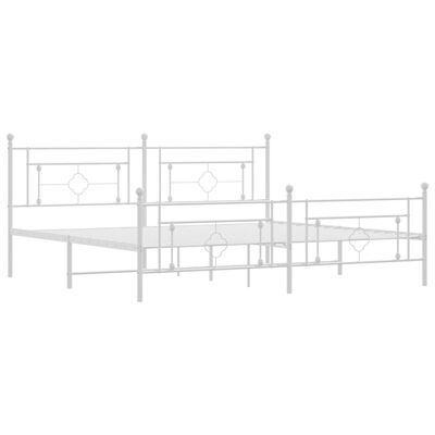 vidaXL Bedframe met hoofd- en voeteneinde metaal wit 200x200 cm