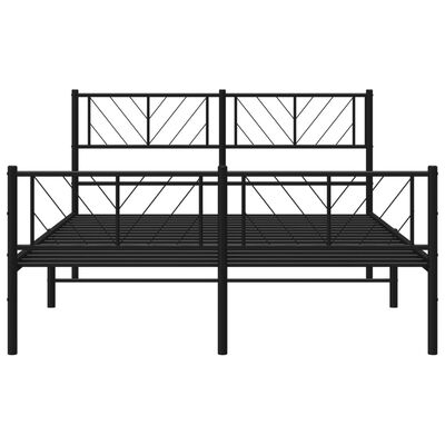 vidaXL Bedframe met hoofd- en voeteneinde metaal zwart 140x190 cm