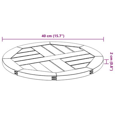 vidaXL Tafelblad rond Ø 40x2 cm massief acaciahout