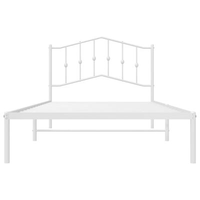 vidaXL Bedframe met hoofdbord metaal wit 100x200 cm