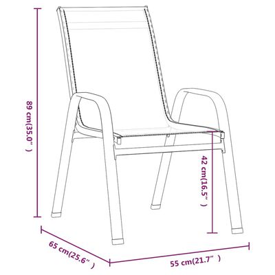 vidaXL Tuinstoelen stapelbaar 4 st textileen stof grijs