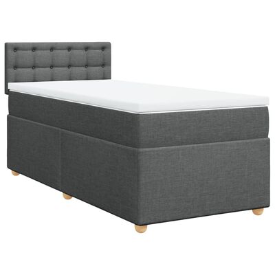 vidaXL Boxspring met matras stof donkergrijs 90x190 cm