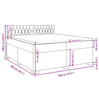 vidaXL Boxspring met matras fluweel roze 200x200 cm