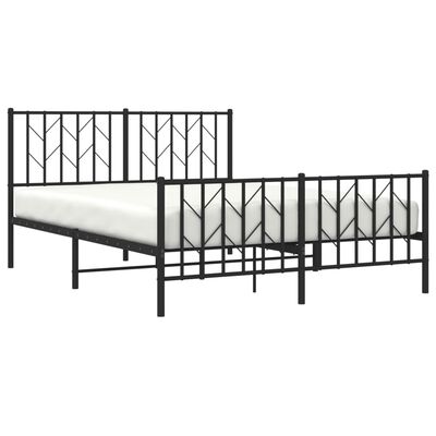 vidaXL Bedframe met hoofd- en voeteneinde metaal zwart 140x200 cm