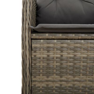 vidaXL 11-delige Bistroset met kussens poly rattan grijs