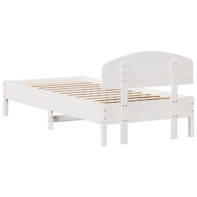 vidaXL Bedframe zonder matras massief grenenhout wit 90x200 cm