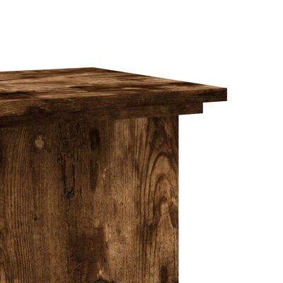 vidaXL Plantenstandaard 33x33x100 cm bewerkt hout gerookt eikenkleurig