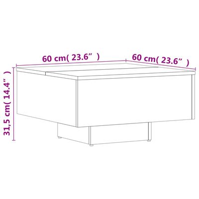 vidaXL Salontafel 60x60x31,5 cm bewerkt hout sonoma eikenkleurig