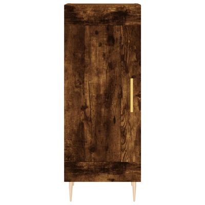 vidaXL Hoge kast 34,5x34x180 cm bewerkt hout gerookt eikenkleurig