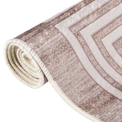 vidaXL Vloerkleed wasbaar anti-slip 120x170 cm beige