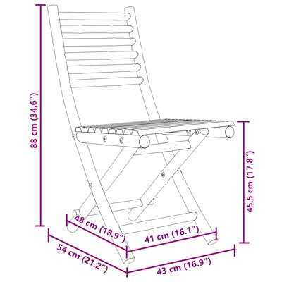 vidaXL Tuinstoelen 8 st inklapbaar 43x54x88 bamboe