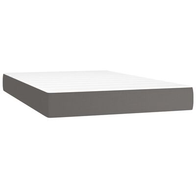 vidaXL Boxspring met matras kunstleer grijs 120x200 cm