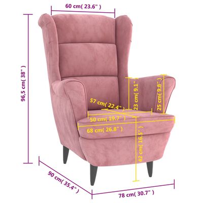 vidaXL Fauteuil fluweel roze