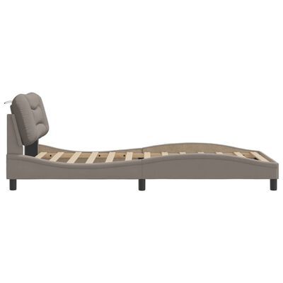 vidaXL Bedframe met hoofdbord stof taupe 100x200 cm