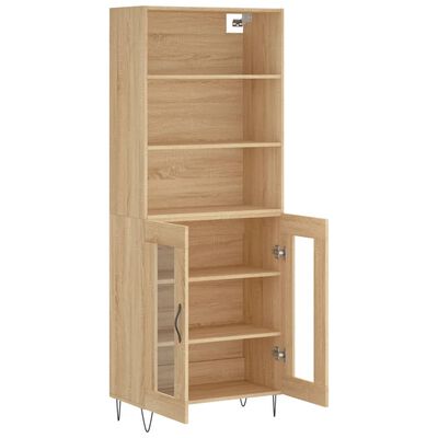 vidaXL Hoge kast 69,5x34x180 cm bewerkt hout sonoma eikenkleurig